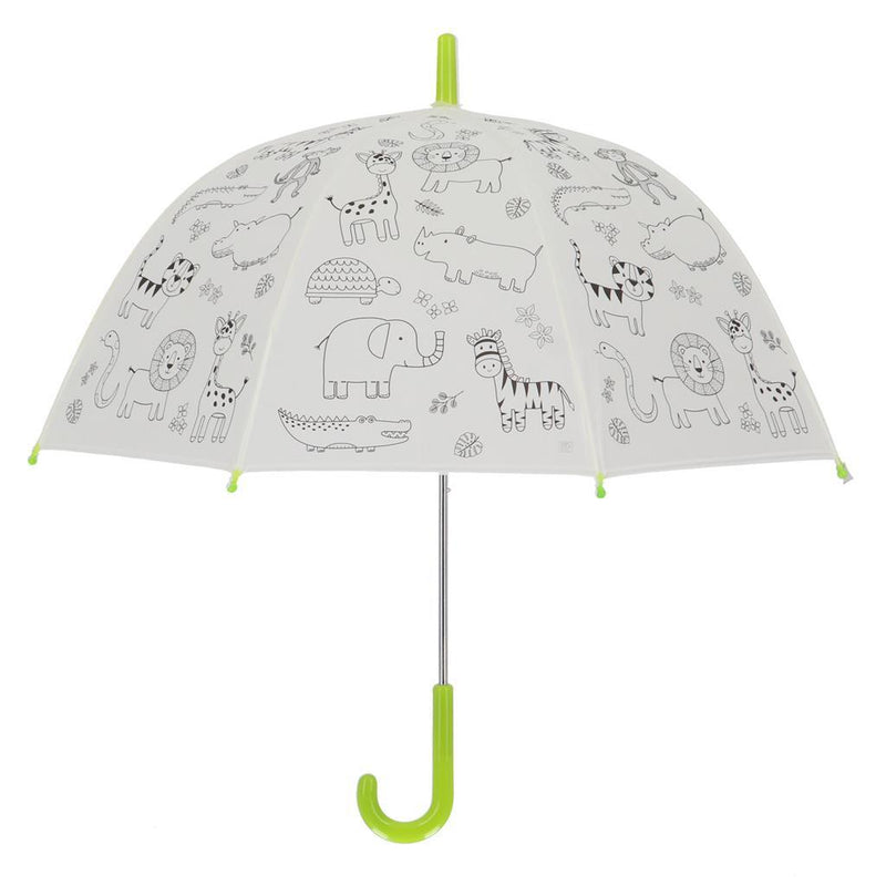 Load image into Gallery viewer, Esschert design inkleurparaplu jungledieren + 9 stiften
