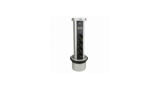Vb vb 61075 stekkerdoos voor inbouw in tafelblad + 2 x usb