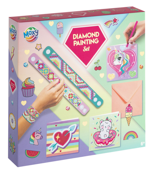 Moxy diamond painting set, 28st, 2 armbanden