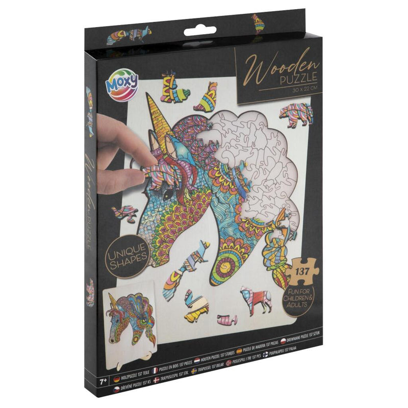 Load image into Gallery viewer, Creative craft group moxy houten puzzel eenhoorn 137 stukjes
