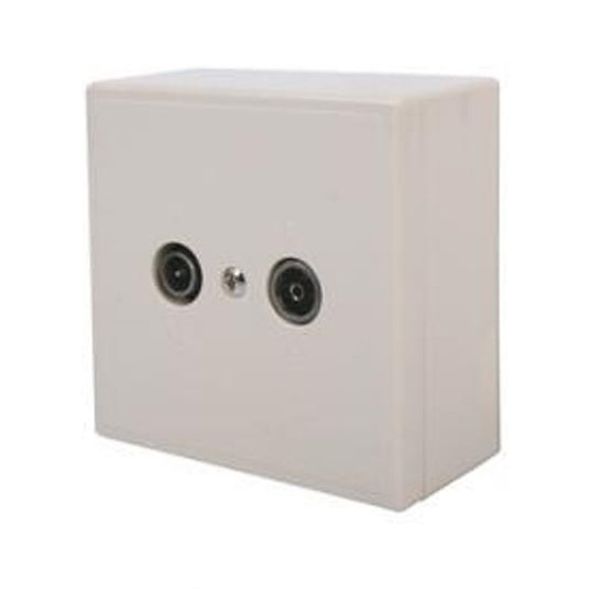 Skytronic 122223 antennecontactdoos wit