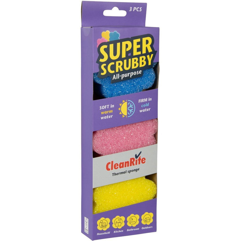 Load image into Gallery viewer, Cleanrite super scrubby spons 3-delig all purpose
