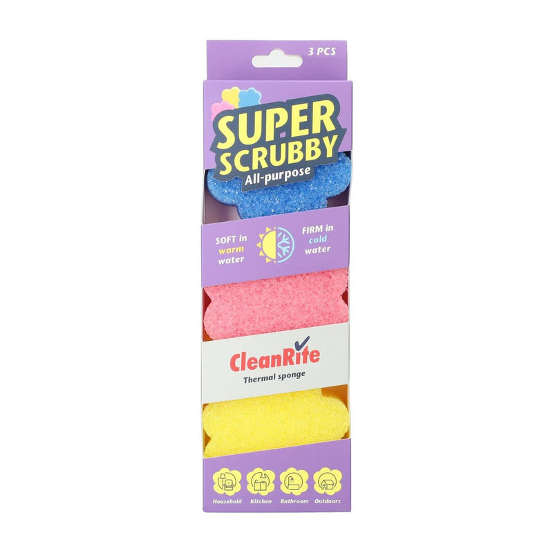 Load image into Gallery viewer, Cleanrite super scrubby spons 3-delig all purpose
