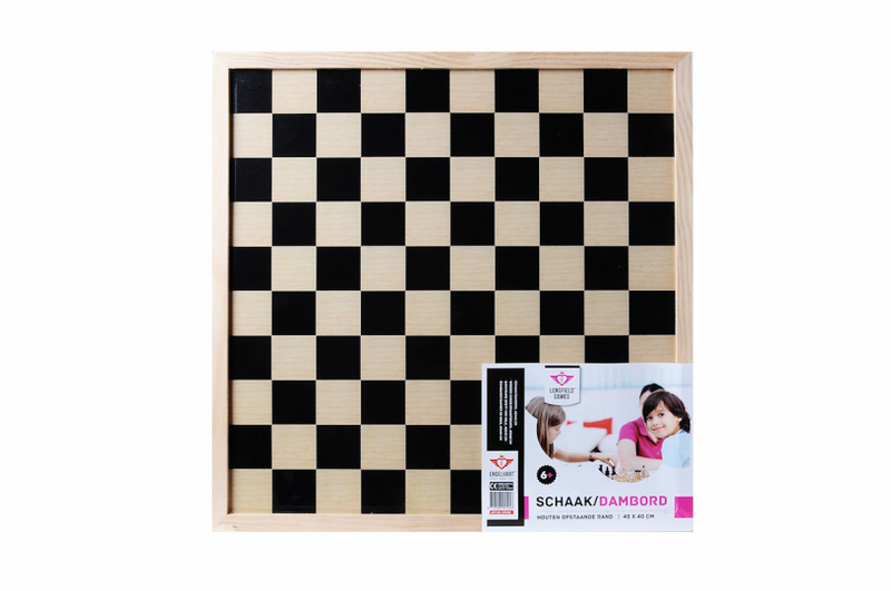 ギャラリービューアに画像をロードする, Longfield tweezijdig schaak- en dambord van hout – groot spelbord 40 x 40 cm – houten bord voor schaakspel dammen – klassiek bordspel – engelhart
