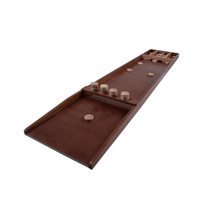 Longfield wedstrijd sjoelbak 200 cm – beukenhout – inclusief 30 sjoelstenen – houten multiplex shuffleboard voor thuis wedstrijden –