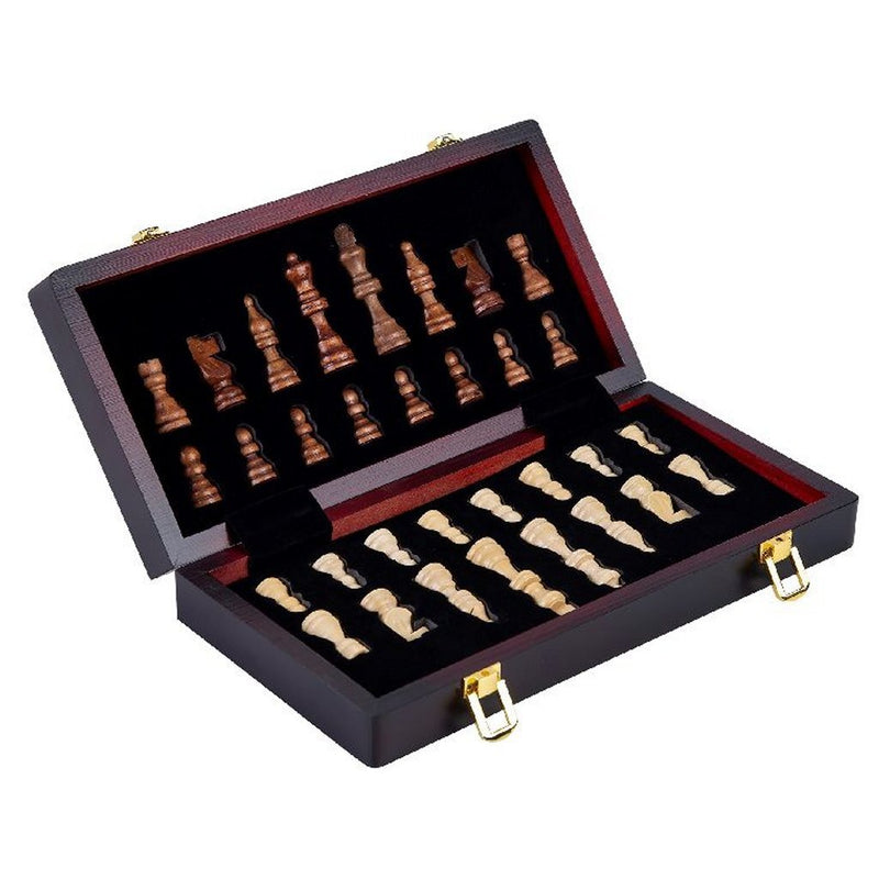 Load image into Gallery viewer, Basic houten opklapbaar schaakspel 38.5x38.5x5.8 cm
