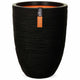 Capi bloempot nature rib elegant laag 46x58 cm zwart pkblr783