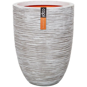 Capi Capi Bloempot Nature Rib elegant laag 46x58 cm ivoorkleurig KOFI783