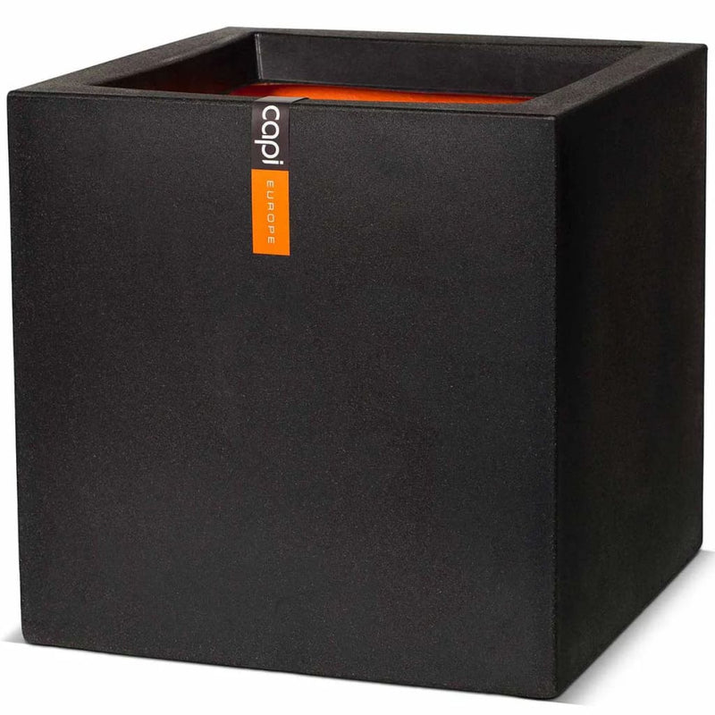 Load image into Gallery viewer, Capi plantenbak urban smooth vierkant 50x50x50 cm zwart kbl904
