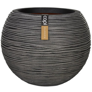 Capi bloempot nature rib bolvormig 62x48 cm antraciet kofz271