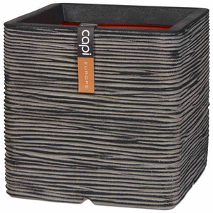 Capi plantenbak nature rib vierkant 30x30 cm antraciet kofz902