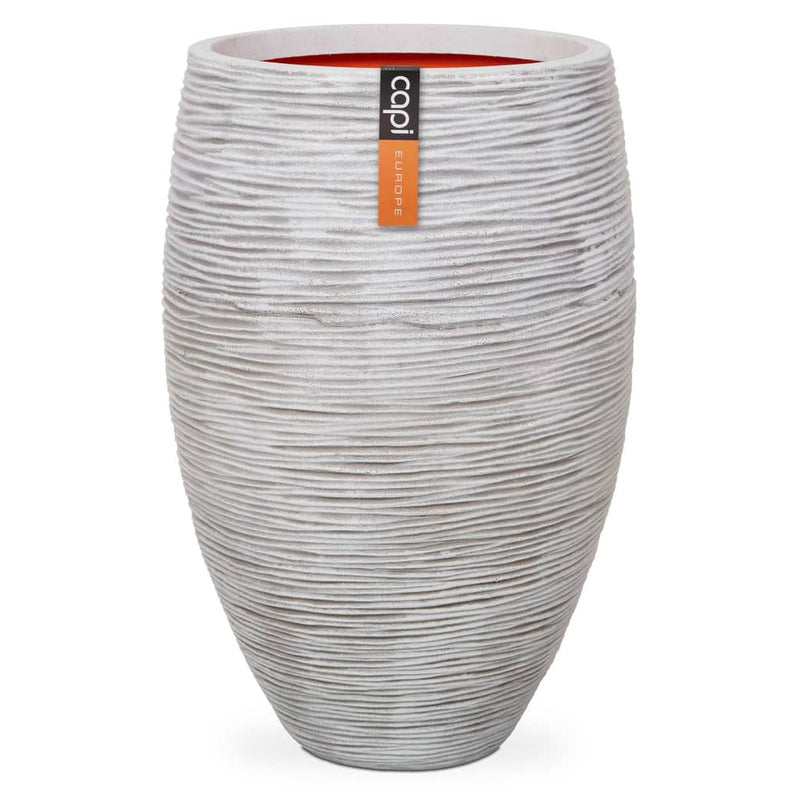 Load image into Gallery viewer, Capi bloempot nature rib elegant deluxe 45x72 cm ivoorkleurig
