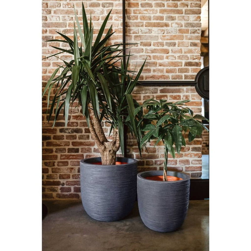 Load image into Gallery viewer, Capi Capi Plantenbak Nature Rib 43x41 cm donkergrijs
