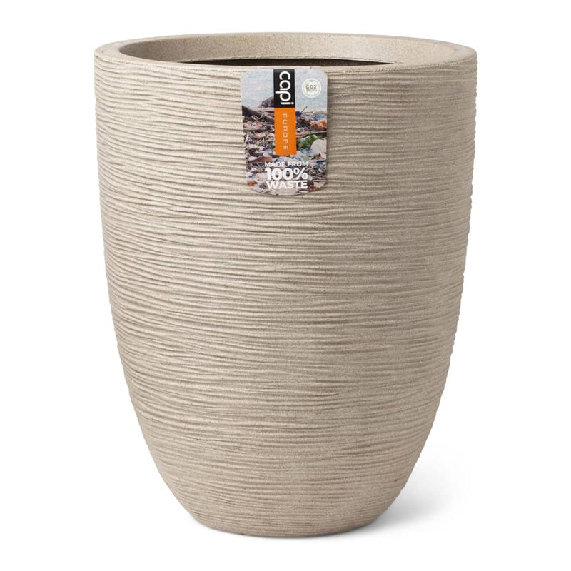 Load image into Gallery viewer, Capi Capi Plantenbak Waste Rib elegant laag 34x46 cm terrazzo beige
