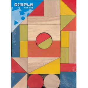 Set houten blokken. 29 delig. 1+