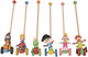 Houten loopstokken 6 assortie. 3+