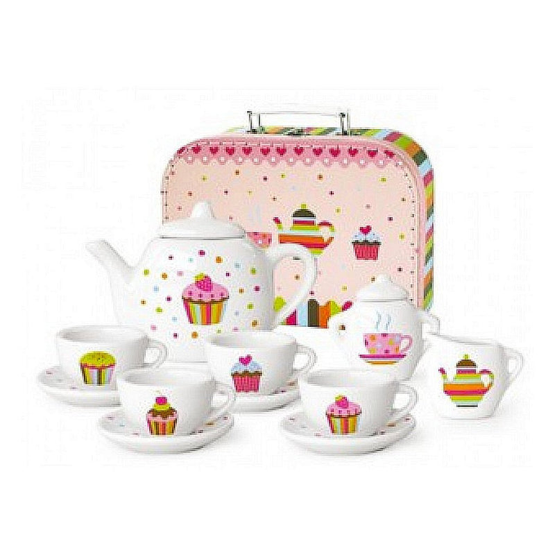 Load image into Gallery viewer, Simply for kids simply for porseleinen theeservies cupcake met koffertje
