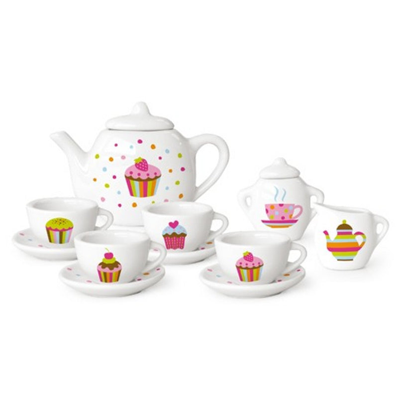 Load image into Gallery viewer, Simply for kids simply for porseleinen theeservies cupcake met koffertje
