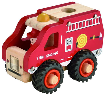 Houten brandweerauto. 3+