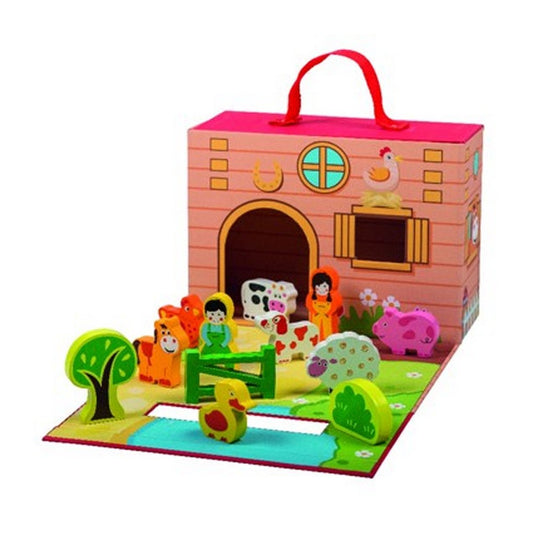 Simply for kids boerderij met houten dieren 12-delig