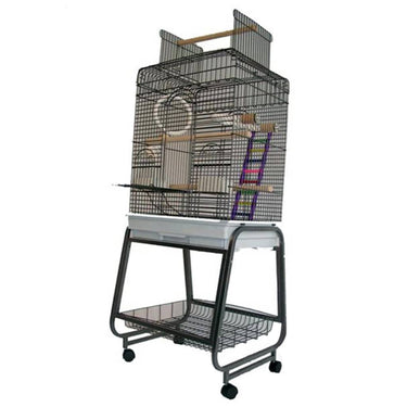 Strong papegaaienkooi villa aurelia 56x43x154 cm zilvergrijs 93025