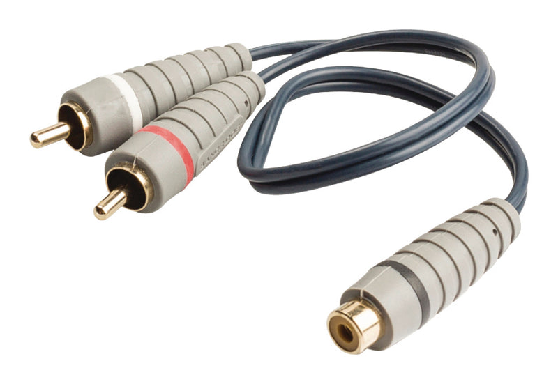 Load image into Gallery viewer, Bandridge bal4600 subwooferkabel 2x rca male - rca female 0.20 m blauw
