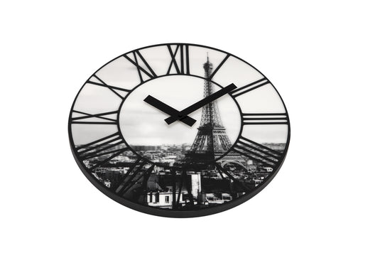 Nextime ne-3004 wandklok dia. 39 cm, plastic, 3d, grijs, #039;la ville #039;