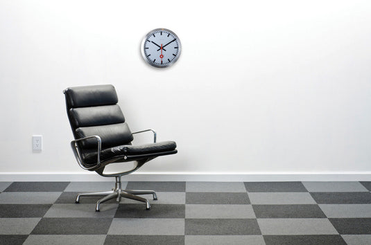 Nextime ne-3999ar wandklok dia. 35 cm, geborsteld aluminium, #039;station #039;