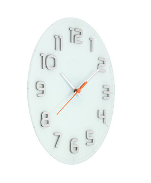 Nextime ne-8817wi wandklok dia. 30 x 3.5 cm, glass, white, 'classy round'