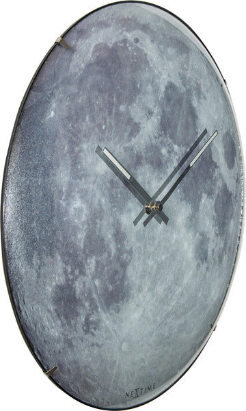 Load image into Gallery viewer, Nextime ne-3164 wandklok dia. 35 cm, bol glas, 'blauw moon dome'

