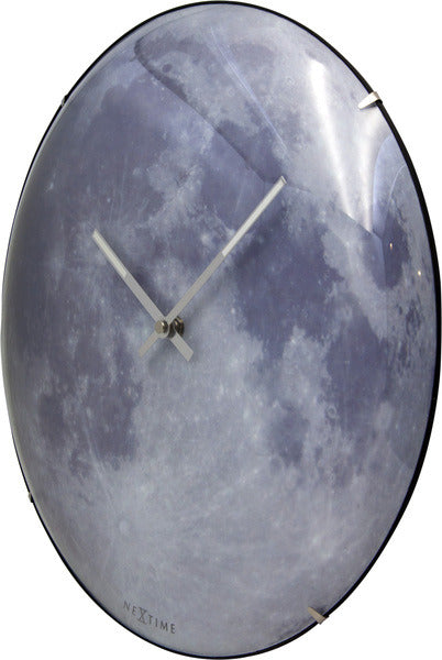Load image into Gallery viewer, Nextime ne-3164 wandklok dia. 35 cm, bol glas, 'blauw moon dome'
