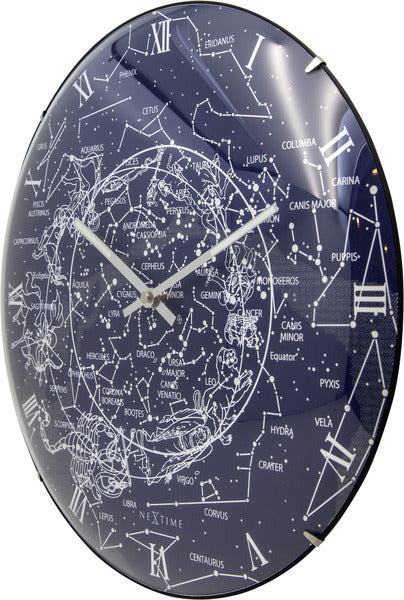 Load image into Gallery viewer, Nextime ne-3165 wandklok dia. 35 cm, bol glas, 'milky way dome'

