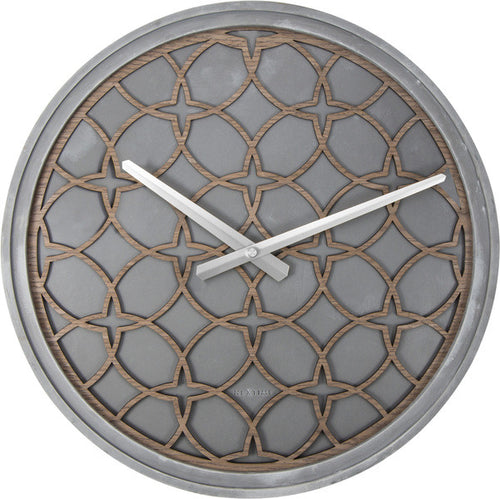 Nextime ne-3212br wandklok dia. 39.5 cm, polyresin hout, grijs