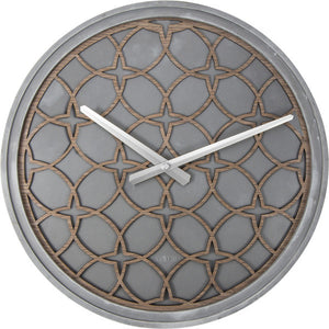 Nextime ne-3212br wandklok dia. 39.5 cm, polyresin hout, grijs