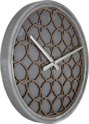 Nextime ne-3212br wandklok dia. 39.5 cm, polyresin hout, grijs