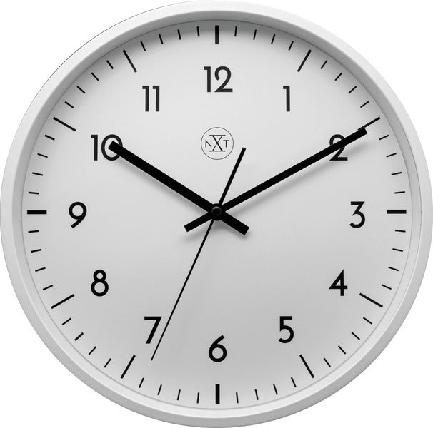 Load image into Gallery viewer, Nextime nx-7320 wandklok nxt diameter 30cm kunststof wit, witte wijzerplaat
