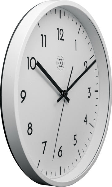 Nextime nxt easy big – wandklok – 30 cm – plastic – wit – stil