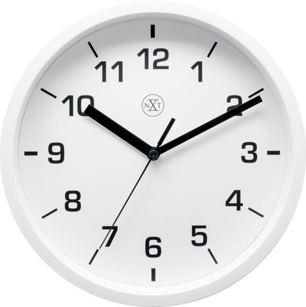 Load image into Gallery viewer, Nextime nx-7321wi wandklok nxt diameter 20cm kunststof wit, witte wijzerplaat

