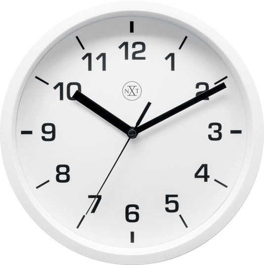 Nextime nx-7321wi wandklok nxt diameter 20cm kunststof wit, witte wijzerplaat