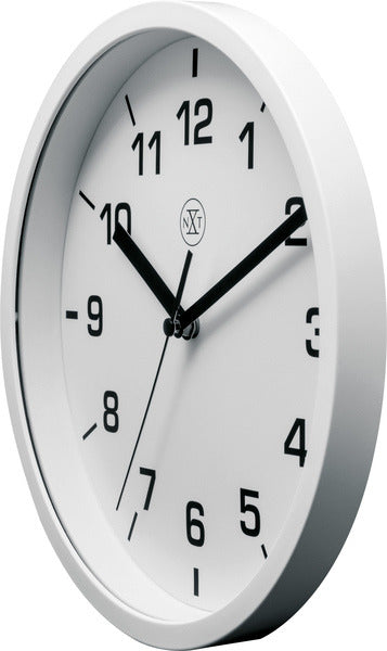 Load image into Gallery viewer, Nextime nx-7321wi wandklok nxt diameter 20cm kunststof wit, witte wijzerplaat
