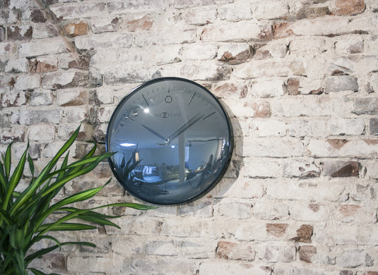 Nextime ne-3235zw wandklok glamour ø40 metaal zwart
