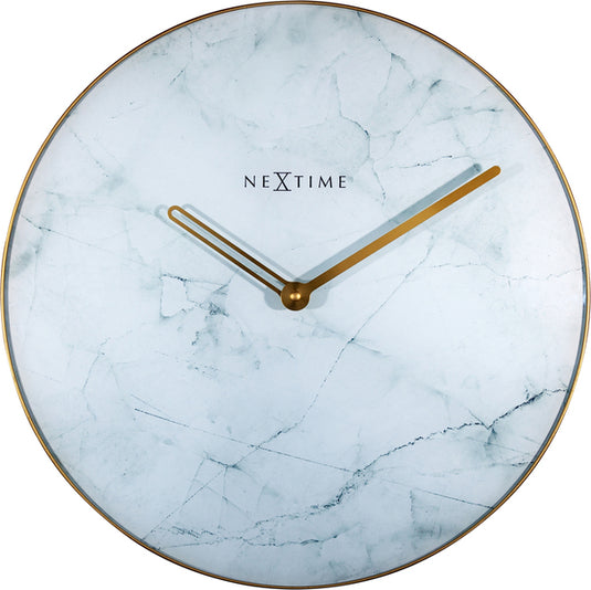 Nextime ne-8189wi wandklok marble ø 40 cm wit