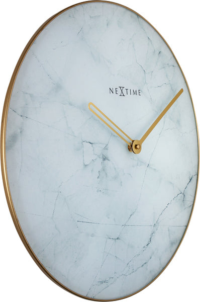 Load image into Gallery viewer, Nextime ne-8189wi wandklok marble ø 40 cm wit
