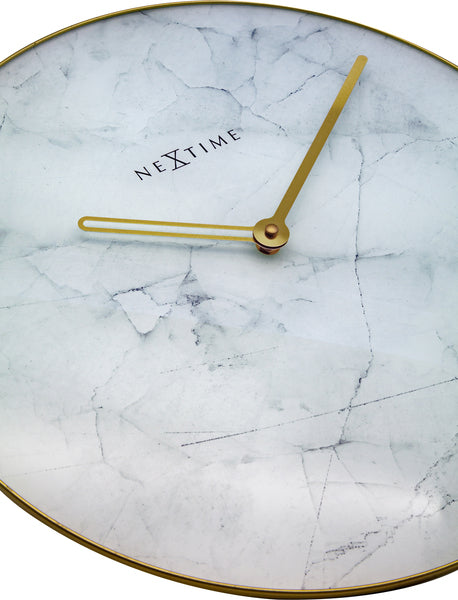 Load image into Gallery viewer, Nextime ne-8189wi wandklok marble ø 40 cm wit

