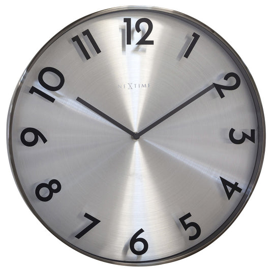 Nextime ne-3289gs metalen wandklok - 40cm -stille klok - metaal - reflection