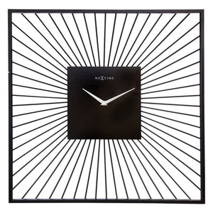 Nextime wandklok vierkant 45x45x15 cm zwart metaal