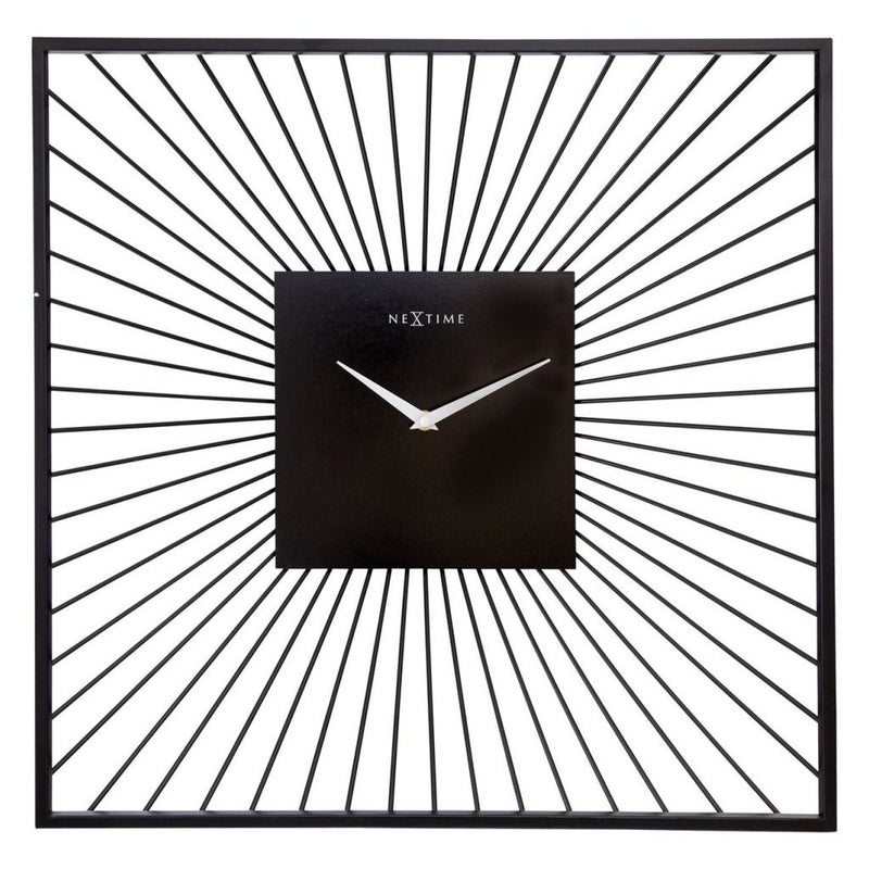 Load image into Gallery viewer, Nextime wandklok vierkant 45x45x15 cm zwart metaal
