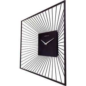 Nextime wandklok vierkant 45x45x15 cm zwart metaal