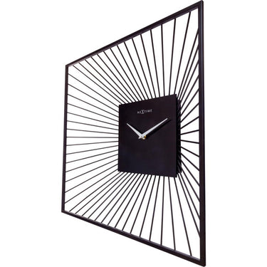 Nextime wandklok vierkant 45x45x15 cm zwart metaal