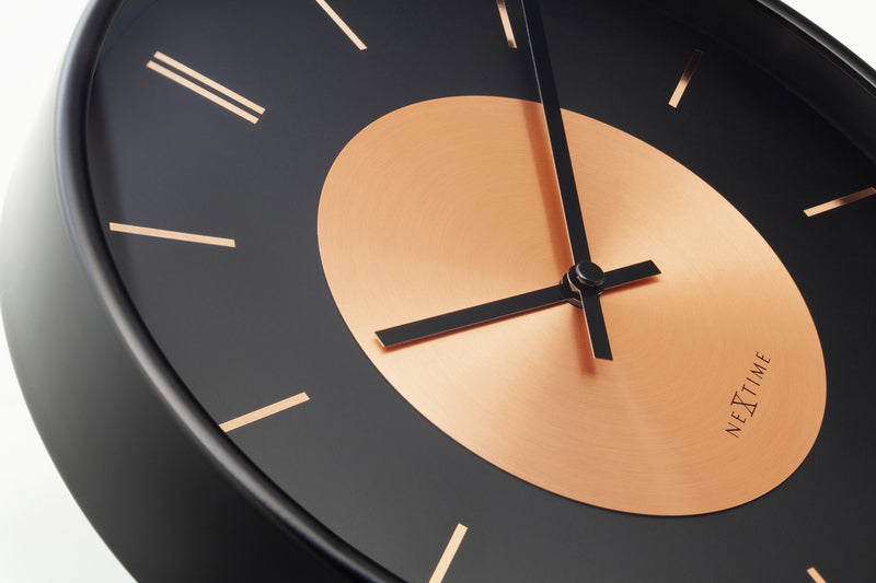 Load image into Gallery viewer, NeXtime NeXtime NE-3535CO Wandklok Retro II 25cm Zwart koper Metaal
